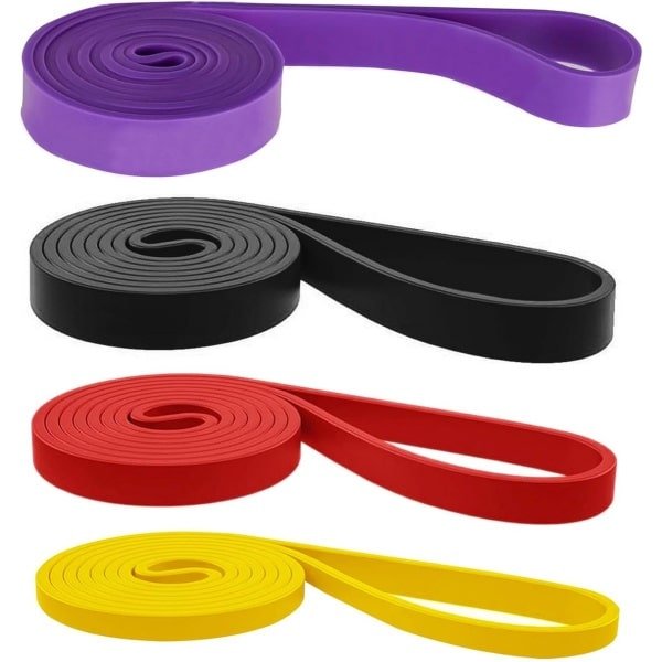 Set Weerstandsbanden: 4 Stuks Fitnessbanden met Verschillende Weerstanden voor Krachttraining en Yoga