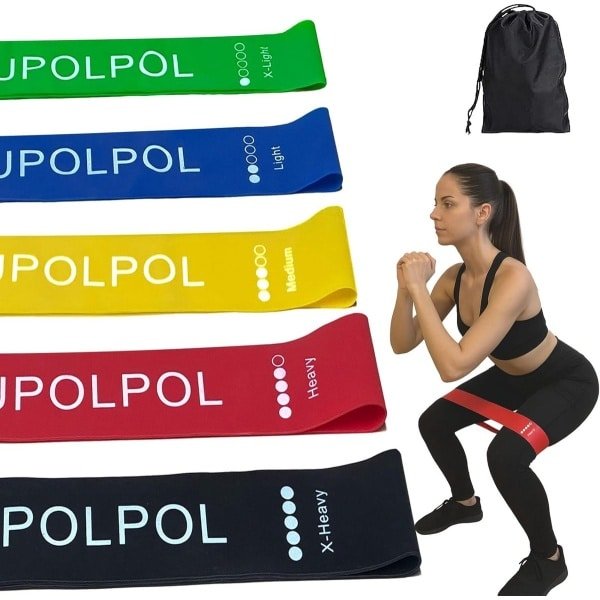 Set Weerstandsbanden 5 Stuks Natuurlijk Latex voor Fitness, Pilates en Krachttraining