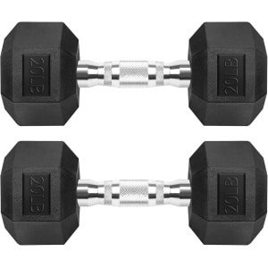 Set Zeshoekige Halters Gecoat met Rubber voor Krachttraining