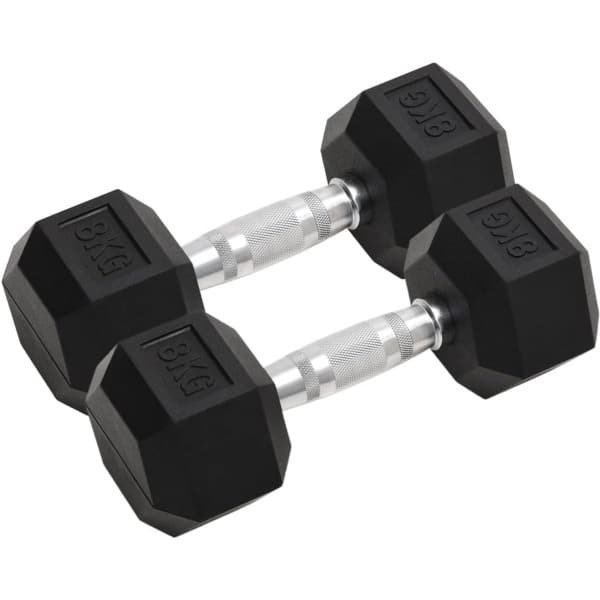 Set van 2 Gietijzeren Halters - 16 kg Totaal - Dumbbells voor Krachttraining