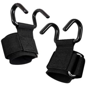 Set van 2 fitnesshaken - Geschikt voor fitness en krachttraining - Unisex - Te gebruiken voor bodybuilding, fitness en gewichtheffen - Antislip handgrepen