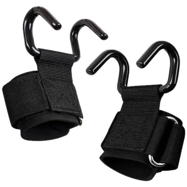 Set van 2 fitnesshaken - Geschikt voor fitness en krachttraining - Unisex - Te gebruiken voor bodybuilding, fitness en gewichtheffen - Antislip handgrepen