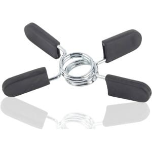 Set van 2 stevige gewichtsklemmen voor Olympische halterstangen. Ideaal voor bevestiging van gewichten bij krachttraining.