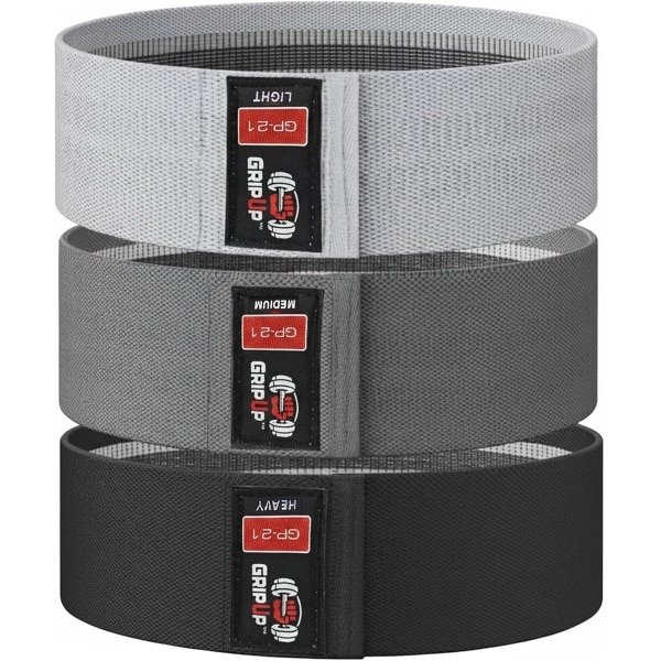 Set van 3 Weerstandsbanden in Stof - Heavy Duty Loops voor Krachttraining en Bilspieren