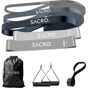 Set van 5 Elastische Weerstandsbanden voor Krachttraining en Fitness