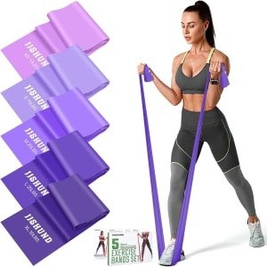 Set van 5 Weerstandsbanden - Elastische Stretch Bands voor Yoga - Pilates - Fitness - Strekoefeningen - Krachttraining - Thuisgym Training Bands
