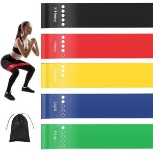 Set van 5 Weerstandsbanden Fitness Elastieken voor Krachttraining, Yoga en Pilates