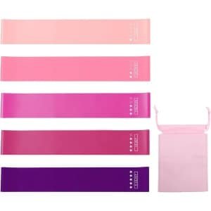 Set van 5 Weerstandsbanden in Diverse Weerstanden voor Fitness, Yoga en Krachttraining met Opbergtas