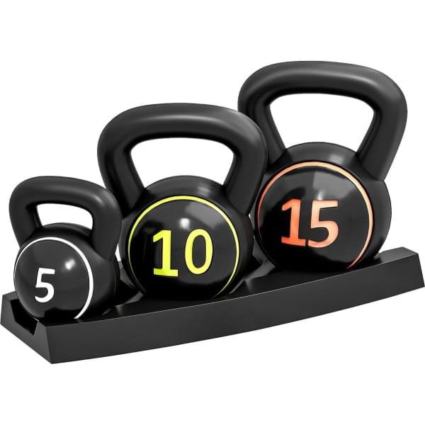 Set van Drie Kettlebells: 2,2 kg, 4,5 kg en 6,8 kg voor Krachttraining