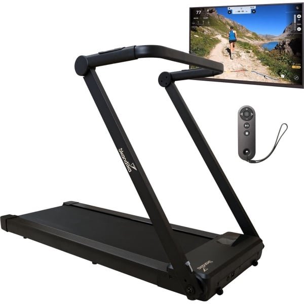 Skandika Loopband Nordik K12 - inklapbaar, walking pad, 1-12 km/u, LED-display, app-compatibel, afstandsbediening, 121 x 44 cm loopoppervlak, opvouwbaar | fitnessapparaat, duurtraining voor thuis