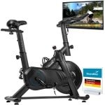 Skandika Spinning Bike Falk P8-HM - Hometrainer fiets, traploze magneetrem, stalen frame, LCD-display, Bluetooth Kinomap app compatibel, tot 125 kg | Speedbike, ergometer fiets voor thuis