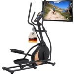 Skandika crosstrainer Carbon P18 - Elliptische trainer voor thuis, 32 weerstandsniveaus, 13 programma's, LCD-display, app-compatibel, tot 135 kg | Hometrainer, fitness, duurtraining
