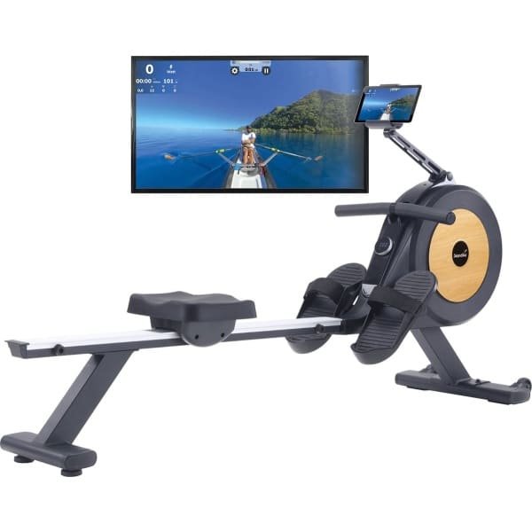 Skandika zelfgenererende roeitrainer met generator Njord P6-G - 32 elektrische weerstandsniveaus, tot 200 cm en 135 kg, compatibel met Kinomap-app, voor thuis | Fitnessapparaat voor krachttraining