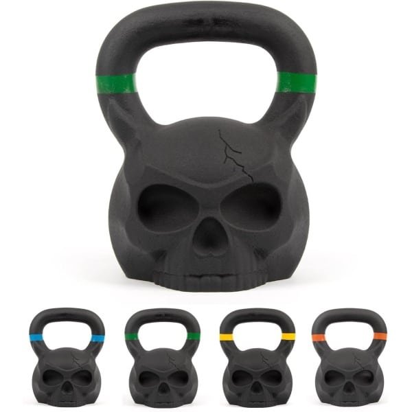 Skull Kettlebell - Zwaar Gietijzeren Gewicht voor Krachttraining en Fitness, 12 kg, 16 kg, Professionele Trainingsapparatuur