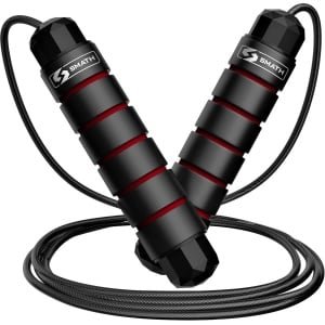 Smath® Springtouw Verstelbaar - Speedrope voor Volwassenen en Kinderen - Jump Rope voor Fitness - Boksen en CrossFit - Zachte Ergonomische Handvaten - Rood/Zwart