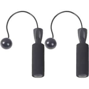 Snoerloos Springtouw - Draadloze Cardio - Thuis Fitness - 360 Graden Bal - 135 cm Handvat - Zwart