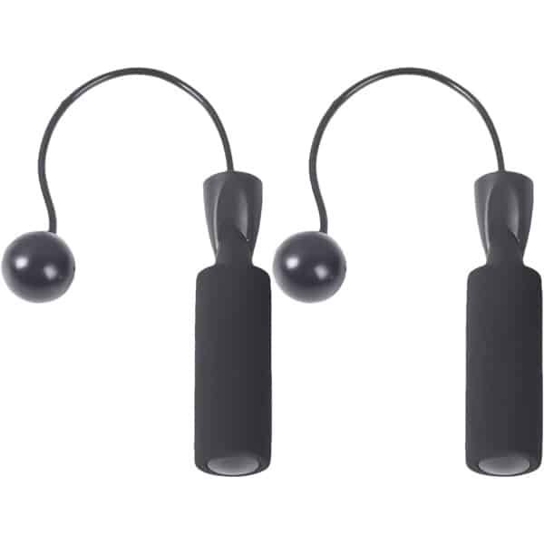 Snoerloos Springtouw - Draadloze Cardio - Thuis Fitness - 360 Graden Bal - 135 cm Handvat - Zwart