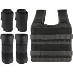 SouqOne - Gewogen Vest - Krachttraining - Gewicht Oefening - Verstelbaar - Geschikt voor Mannen Vrouw - Maximaal Laden 15 Kg - 35 Kg - 6kg Beengewicht - 5kg Armgewicht - Gewicht Laad Doek - Training