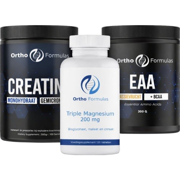 Spierherstel Pakket - Creatine Monohydraat, EAA + BCAA & Triple Magnesium - Sport Supplementen - Fitness
