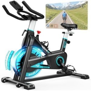 Spinningfiets - Fitnessfiets - Hometrainer - Indoor Bike - Blue Met App - Magnetisch Weerstandssysteem 0-100 Niveau's - 16 kg Vliegwiel & Bluetooth Connectiviteit
