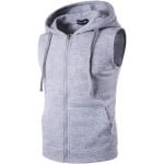 Sporttop voor heren met capuchon en rits - mouwloos en elastisch voor krachttraining en casual gebruik