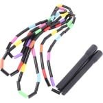 Springtouw Bamboe - Trainingskabel - Cardio Fitness - Verstelbare Lengte - Lange Handgreep - Zwart