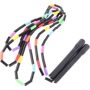 Springtouw Bamboe - Trainingskabel - Cardio Fitness - Verstelbare Lengte - Lange Handgreep - Zwart