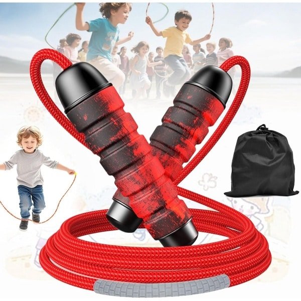 Springtouw Fitness - Oefentouw Touw - Cardio Training - Vrij Instelbaar - 3 Meter Lengte - Rood