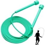 Springtouw - PVC Speed Rope / Fitness Springtouw - Antislip & Slijtvast (Verdikt PVC) - Cardio & Conditietraining - Voor Kinderen & Volwassenen - 2,8 m - Grasgroen