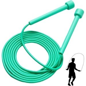 Springtouw - PVC Speed Rope / Fitness Springtouw - Antislip & Slijtvast (Verdikt PVC) - Cardio & Conditietraining - Voor Kinderen & Volwassenen - 2,8 m - Grasgroen