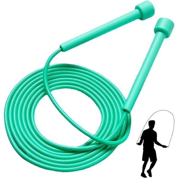 Springtouw - PVC Speed Rope / Fitness Springtouw - Antislip & Slijtvast (Verdikt PVC) - Cardio & Conditietraining - Voor Kinderen & Volwassenen - 2,8 m - Grasgroen