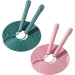 Springtouw Set - Fitness Touw - Cardio Training - Verstelbaar Snel Systeem - 2.8 Meter Lengte - Roze Groen