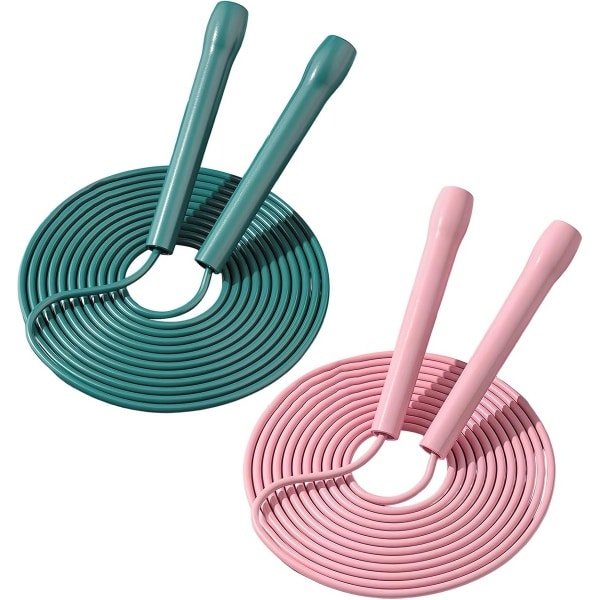 Springtouw Set - Fitness Touw - Cardio Training - Verstelbaar Snel Systeem - 2.8 Meter Lengte - Roze Groen