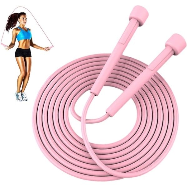 Springtouw - Speed Rope / Fitness Springtouw - PVC Anti-slip - Cardio & Workout - Voor kinderen en volwassenen - 2,8 m - Roze