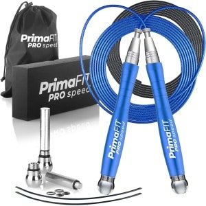 Springtouw met Gewicht - Fitness Touw - Cardio Training - Dubbele Kogellagers - 3 Meter Verstelbaar - Blauw
