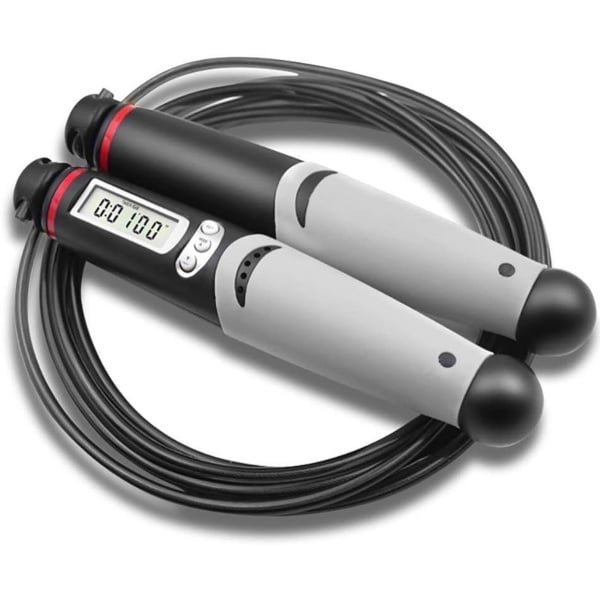 Springtouw met Teller - Fitness Touw - Cardio Training - Automatische Tellers - 3 Meter Lengte - Rood