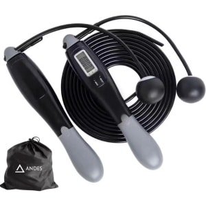 Springtouw met Teller - Fitness Touw - Cardio Training - Verstelbaar en Antislip - 280mm Kabel