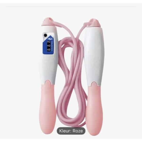 Springtouw met Teller - Verstelbare Lengte - Antislip Handgrepen - Fitness & Cardio - Roze