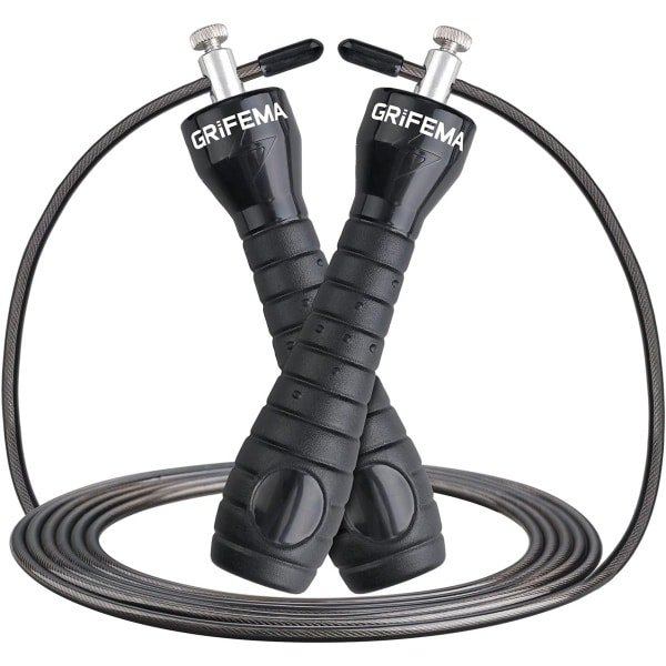 Springtouw met antisliphandvat voor fitness- en krachttraining thuis - Zwart GA5005