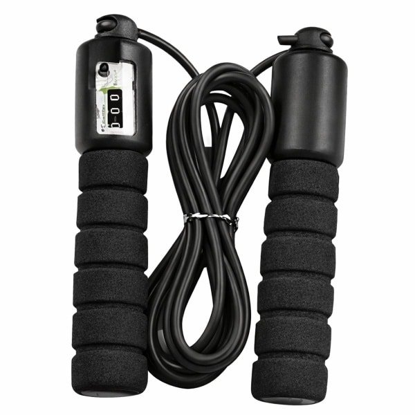 Springtouw met teller - Verstelbaar - Zwart - Fitness & cardio training