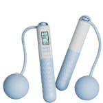 Springtouw zonder touw - Fitness touw - Cardio training - Digitale teller - Verstelbare lengte - Blauw en wit