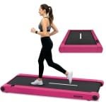 Squatz 2-in-1 Loopband- Walking Pad Treadmill - Met Vibratieplaten - Met Afstandsbediening - LED Display - Stil 1.0HP Motor - Roze