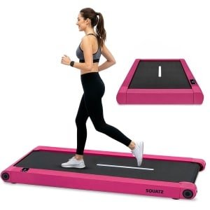 Squatz 2-in-1 Loopband- Walking Pad Treadmill - Met Vibratieplaten - Met Afstandsbediening - LED Display - Stil 1.0HP Motor - Roze