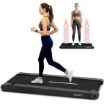 Squatz 2-in-1 Loopband- Walking Pad Treadmill - Met Vibratieplaten - Met Afstandsbediening - LED Display - Stil 1.0HP Motor - Zwart