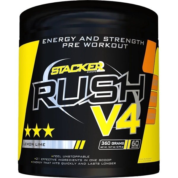 Stacker2 Rush V4 (60 serv) Lemon Lime - Pre-Workout - Pre-Workout Booster