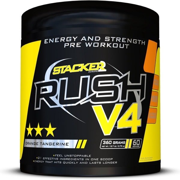 Stacker2 Rush V4 (60 serv) Orange Tangerine - Pre-Workout - Pre-Workout Booster