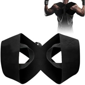 Stevige schouderbanden, verstelbare houdingscorrector Geschikt voor de rug, apparaat Geschikt voor correctie van een gebogen rug, open schouderbanden, krachttraining, bankdrukken, overhead press - maat L (65-75 kg)