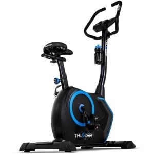 THUNDER® Hometrainer | TRIX | ELEKTROMAGNETISCHE-FIETS | Robuust en Stil | Bluetooth® | Verstelbaar zadel | LCD-display | Hartslagmeter | Elektronische weerstand | Transportwielen | Compatibel met trainingsapps | Voor thuisgebruik | Tot 150 kg gebrui