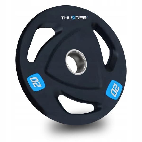THUNDER® Olympische Gewichtsschijf | OLYMPIC-PLATE-20KG | Olympisch massief gietijzer bedekt met antislip rubber | 50mm Boring | Voor Krachttraining & Gym | Antislip & Duurzaam | Per Stuk - Professionele Kwaliteit