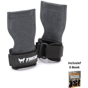 Thor Athletics Lifting Grips - Power Grips voor Krachttraining en Fitness - Maximale Grip & Polsondersteuning - Inclusief E-Book - One Size - Deadliften, Bodybuilding, Powerlifting